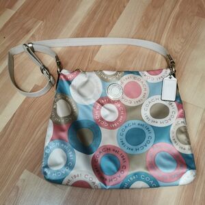Coach Snaphead Signature Sateen Crossbody Bag, Pastel Circle Pattern